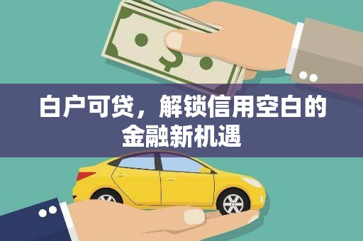 安源白户可贷，解锁信用空白的金融新机遇