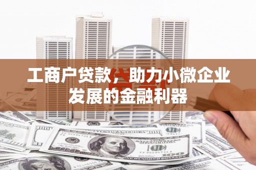 安源工商户贷款，助力小微企业发展的金融利器