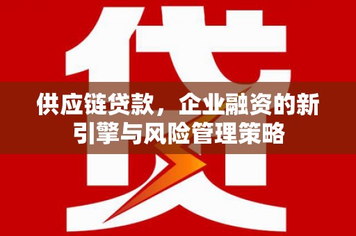 安源供应链贷款，企业融资的新引擎与风险管理策略