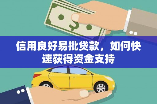安源信用良好易批贷款，如何快速获得资金支持