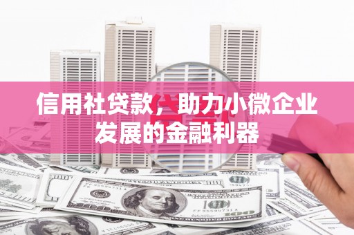 安源信用社贷款，助力小微企业发展的金融利器